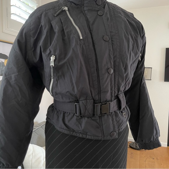 VTG Obermeyer Nell Crop Ski Bomber Jacket Black, Size 10 - Picture 2 of 13